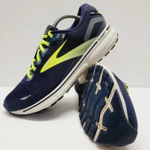 Brooks Ghost 15 Men's  Navy Blue Lime Running Shoes 1103931D429 Size 12