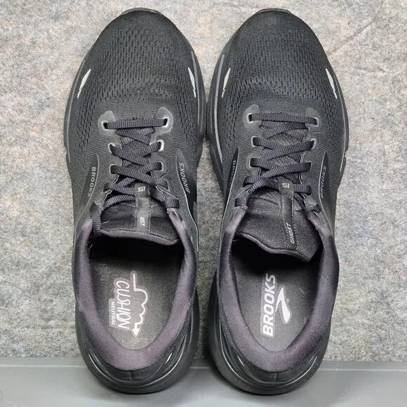 Brooks Ghost 15 Men's Running Shoes 11.5‎ D Black Lace Up Comfy Sneakers