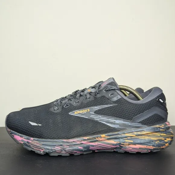 Brooks Ghost 15 Running Shoes Black Pink Orange Women’s 10 Special Edition