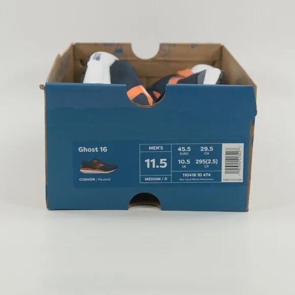 Brooks Ghost 16 'Blue Opal Nasturtium' 110418 1D 474 Running Multi Size