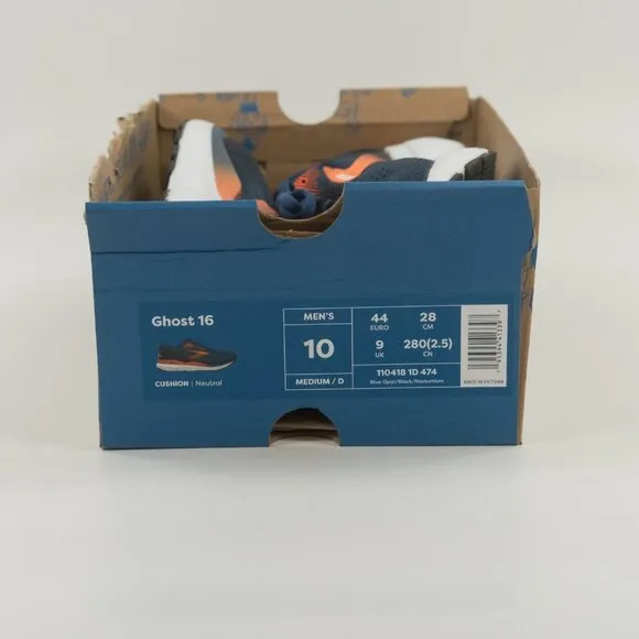 Brooks Ghost 16 'Blue Opal Nasturtium' 110418 1D 474 Running Multi Size