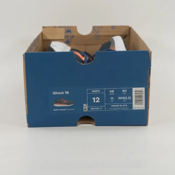 Brooks Ghost 16 'Blue Opal Nasturtium' 110418 1D 474 Running Multi Size