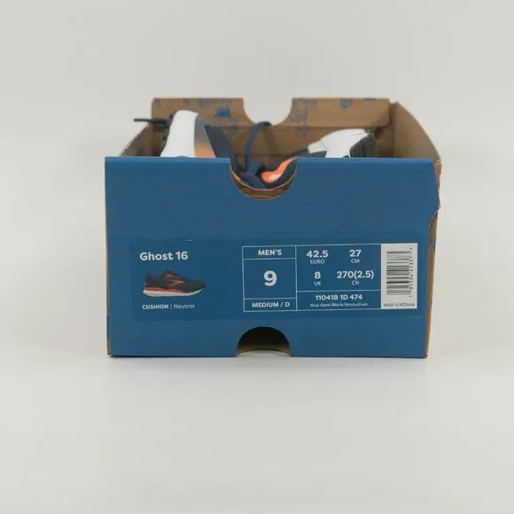 Brooks Ghost 16 'Blue Opal Nasturtium' 110418 1D 474 Running Multi Size
