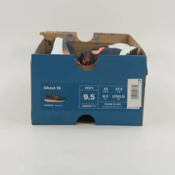 Brooks Ghost 16 'Blue Opal Nasturtium' 110418 1D 474 Running Multi Size
