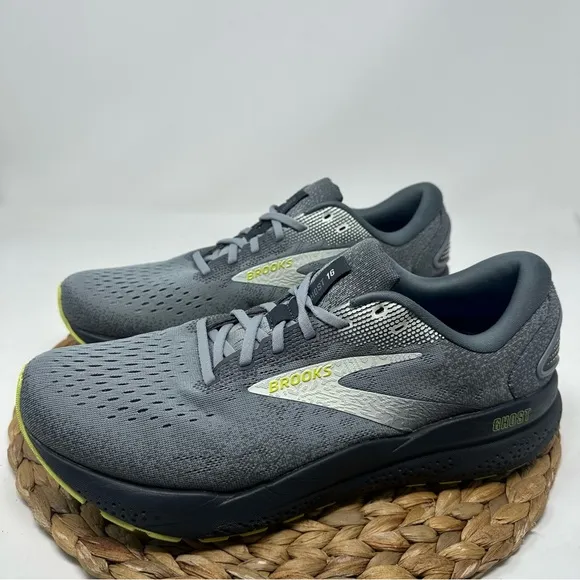 BROOKS Ghost 16 Running Shoes Primer Grey Lime Size 11 Men's