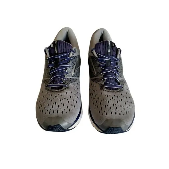 Brooks Glycerin 16 Grey Navy Black Running Shoes Men's Size 13