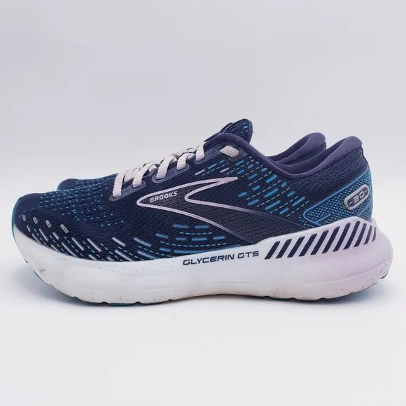 Brooks Glycerin GTS 20 Womens Running Shoes Blue Support Cushioned Size 7.5