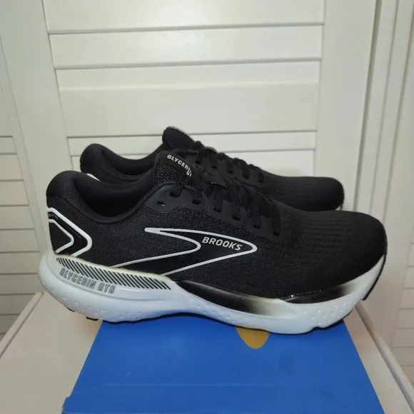 Brooks Glycerin GTS 21 Black Grey White Running Shoes 1104201D-090 Mens Size 9.5