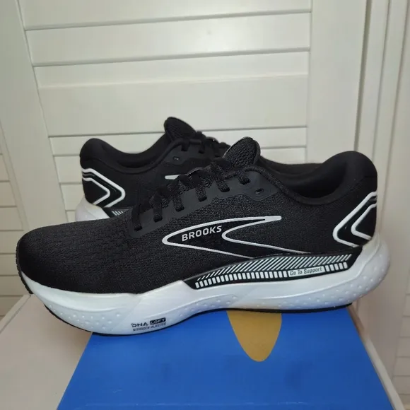 Brooks Glycerin GTS 21 Black Grey White Running Shoes 1104201D-090 Mens Size 9.5