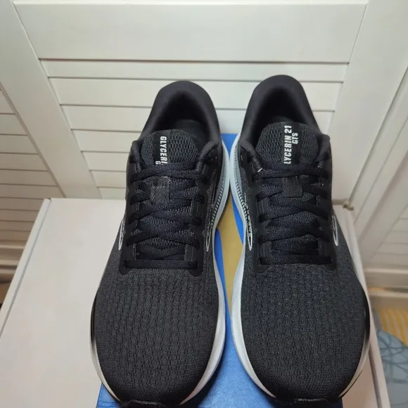 Brooks Glycerin GTS 21 Black Grey White Running Shoes 1104201D-090 Mens Size 9.5