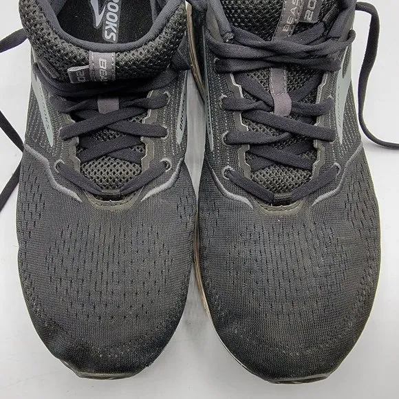 Brooks Mens Beast 20 1103271D051 Black Lace Up Running Shoes Size US 14
