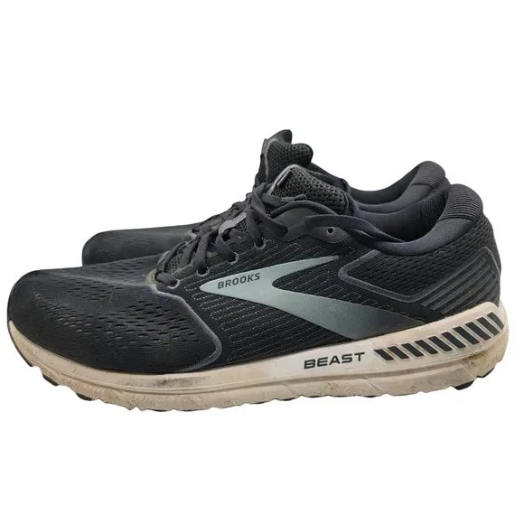 Brooks Mens Beast 20 1103271D051 Black Lace Up Running Shoes Size US 14