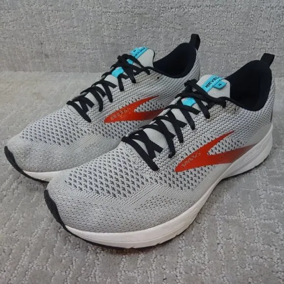 Brooks Revel 4 Men's Size 12 D Gray Lace Up Low Top Running Shoes 1103471D029