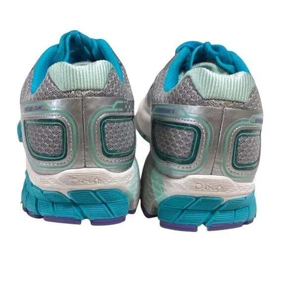 Brooks Running Shoes Womens 9 Grey Silver Blue Adrenaline GTS 16 Sneakers