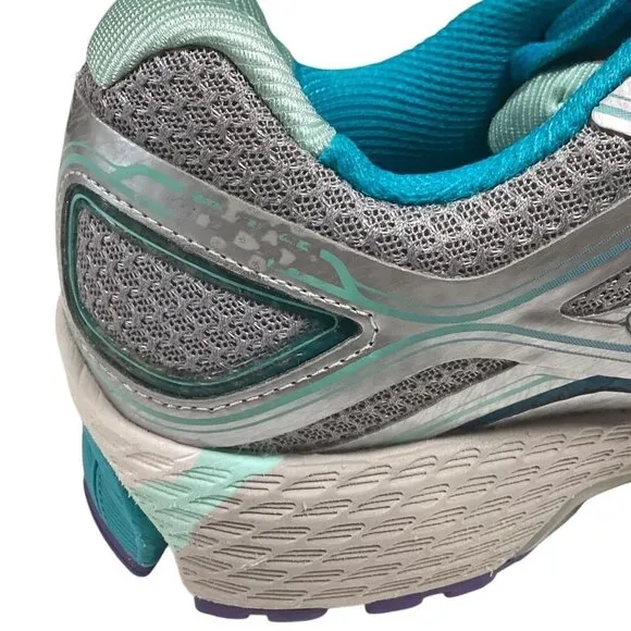 Brooks Running Shoes Womens 9 Grey Silver Blue Adrenaline GTS 16 Sneakers