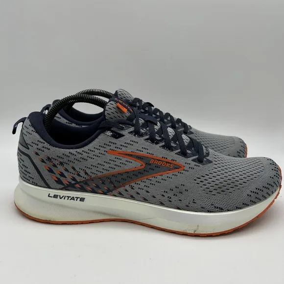 Brooks Shoes Mens Size 10.5 Levitate 5 Running Low Top Gray Mesh Cushioned 2022