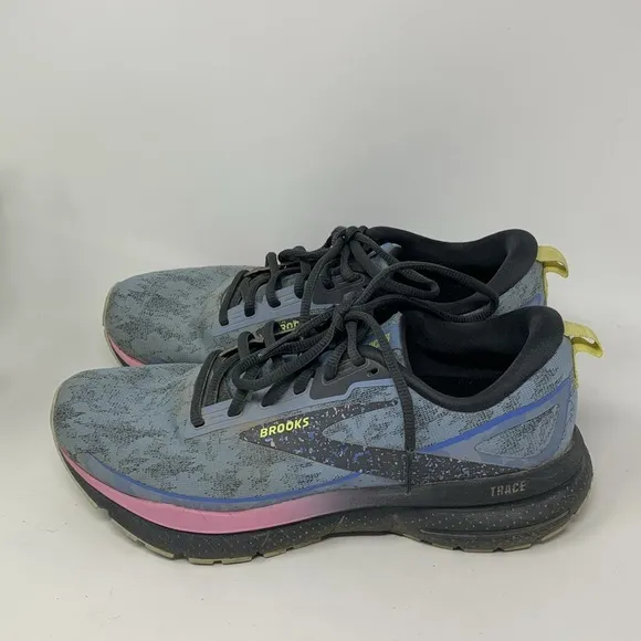 Brooks Trace 3 Shoes Womens Size 8 Blue Camo Sneakers Running Athletic Jogging