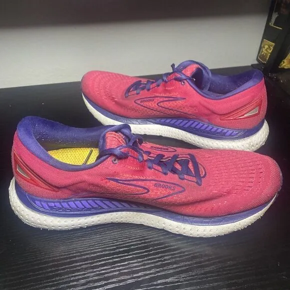 Brooks Womens Glycerin GTS 19 1203441B623 Pink Running Shoes Sneakers Size 11.5