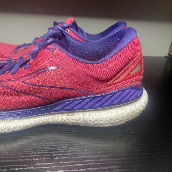 Brooks Womens Glycerin GTS 19 1203441B623 Pink Running Shoes Sneakers Size 11.5