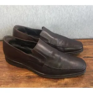 Bruno Magli Raging Loafer Mens Size 7 M Slip On Brown Leather Shoes Italy