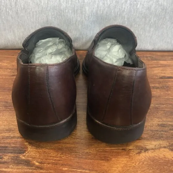 Bruno Magli Raging Loafer Mens Size 7 M Slip On Brown Leather Shoes Italy
