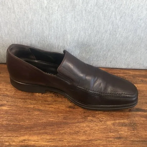 Bruno Magli Raging Loafer Mens Size 7 M Slip On Brown Leather Shoes Italy