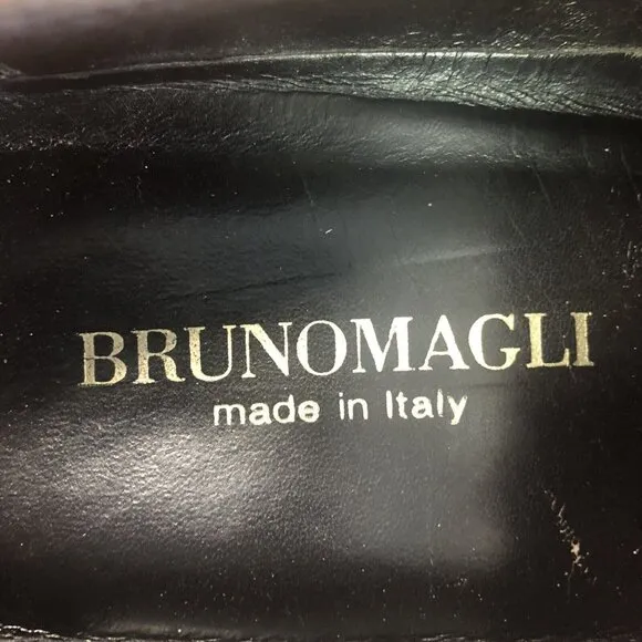 Bruno Magli Raging Loafer Mens Size 7 M Slip On Brown Leather Shoes Italy