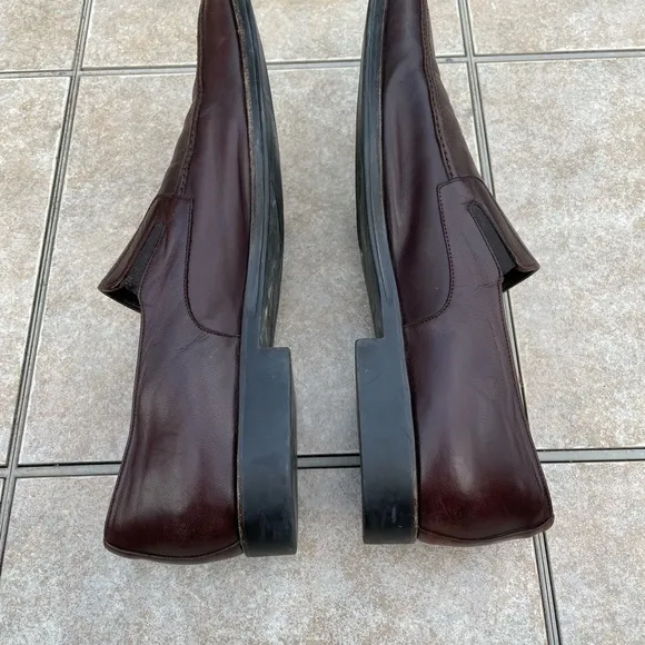 Bruno Magli Raging Men's Smooth Brown Leather Slip On Square Toe Dress Shoes