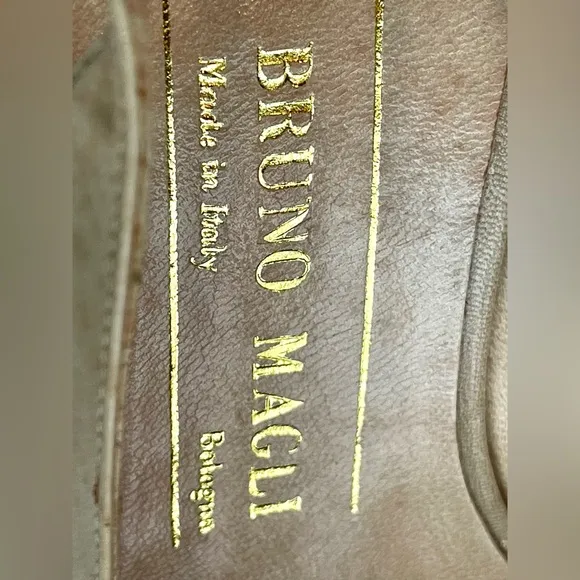 Bruno Magli vintage tan&amp;black leather cap toe slingbacks, 7N*, Made in Italy
