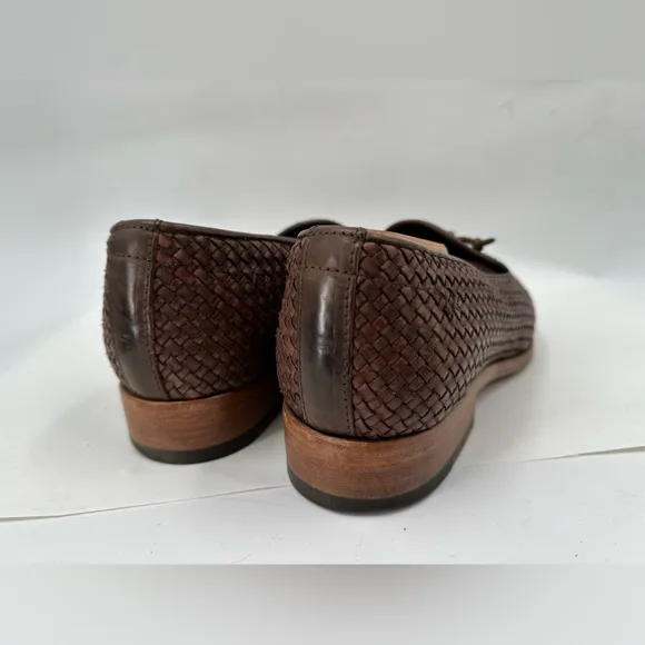 Buttero Intrecciato Brown Leather Slip-on Shoes Size 45 EU/ 12 USA