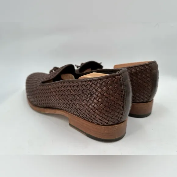 Buttero Intrecciato Brown Leather Slip-on Shoes Size 45 EU/ 12 USA
