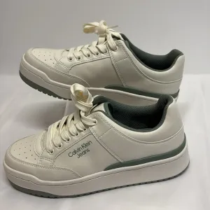 Calvin Klein jeans Cream and Green Sneakers women’s size 8.5 New