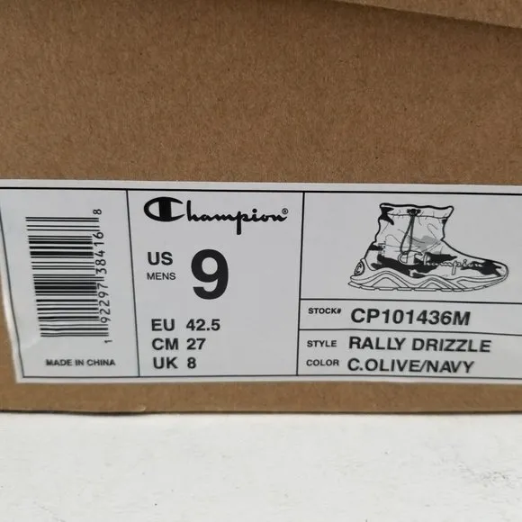 Champion Rally Drizzle Hi Slip-On Waterproof Trainer Shoes Men’s Size 9