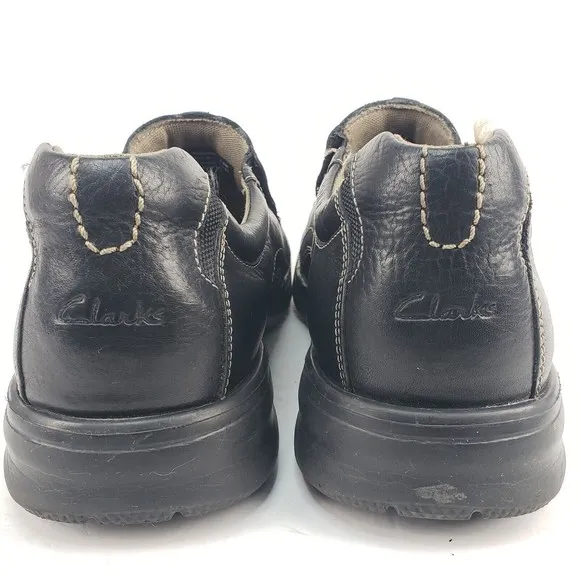 Clarks Bradley Step Slip On Black Leather Shoes Men’s Size 12