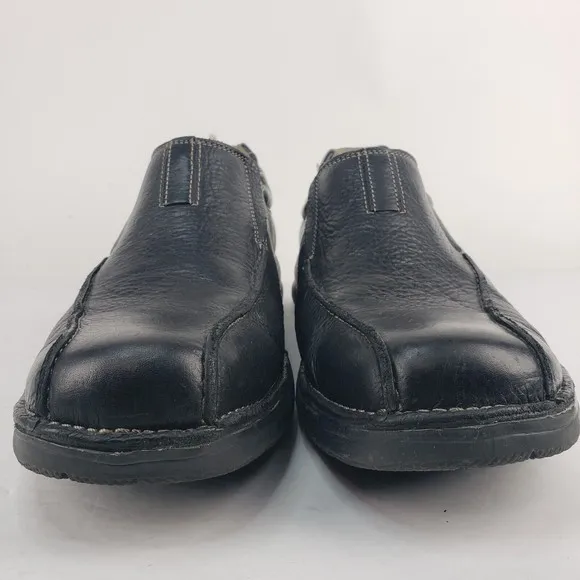Clarks Bradley Step Slip On Black Leather Shoes Men’s Size 12