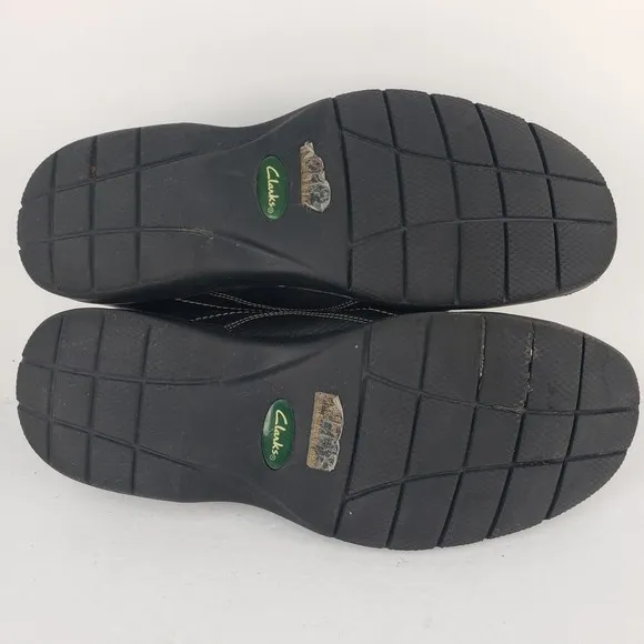 Clarks Bradley Step Slip On Black Leather Shoes Men’s Size 12