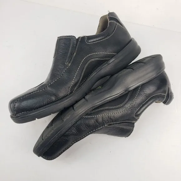 Clarks Bradley Step Slip On Black Leather Shoes Men’s Size 12