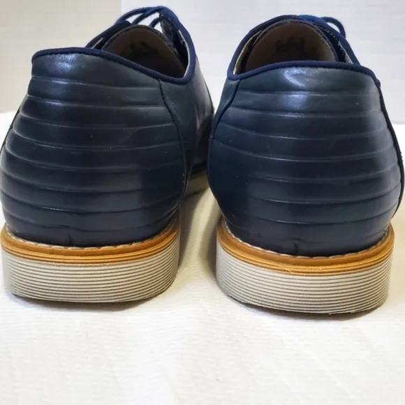 Clarks Dark Navy Blue Leather Lace-Up Wingtip Shoes Size 13