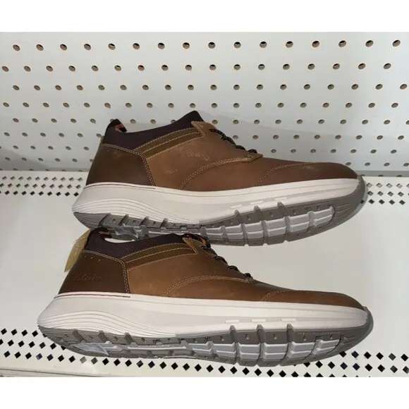 Clarks Motion Trek EZ Mens Leather Casual Slip On Sneakers Shoes Size 12 Brown