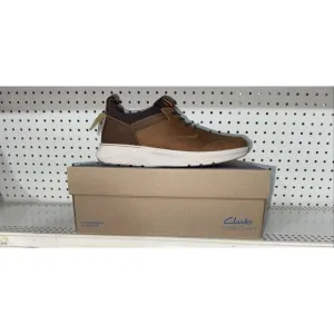 Clarks Motion Trek EZ Mens Leather Casual Slip On Sneakers Shoes Size 12 Brown