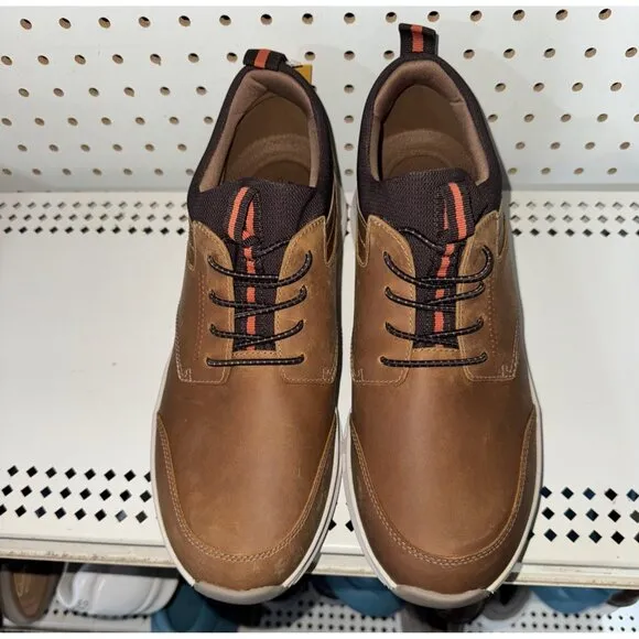Clarks Motion Trek EZ Mens Leather Casual Slip On Sneakers Shoes Size 12 Brown