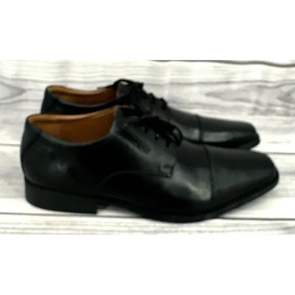 CLARKS TILDEN CAP TOE LEATHER DRESS SHOES Men's Size 14 M  BLACK  NEW NO BOX