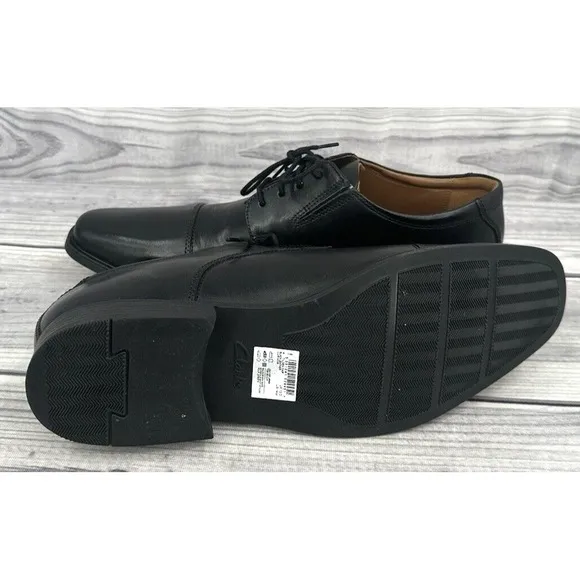 CLARKS TILDEN CAP TOE LEATHER DRESS SHOES Men's Size 14 M  BLACK  NEW NO BOX