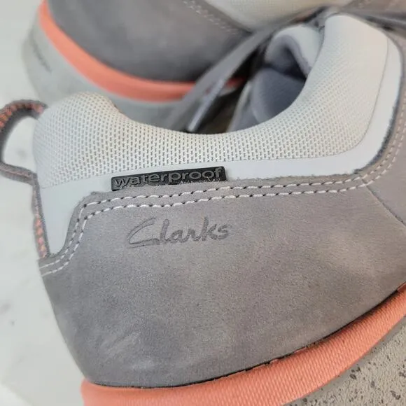 Clarks WaveWalk 2.0 Womens Sneakers 11 Gray Lace Up Waterproof Walking Shoe