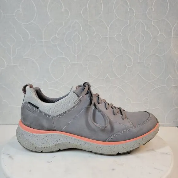 Clarks WaveWalk 2.0 Womens Sneakers 11 Gray Lace Up Waterproof Walking Shoe