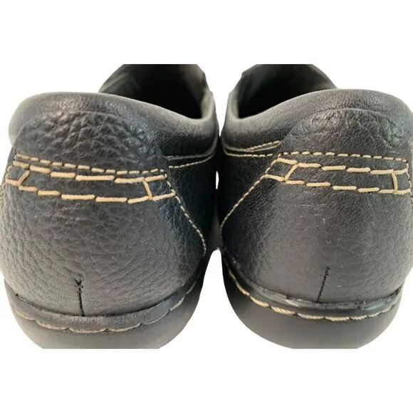 Clarks Womens Ashland Leather Slip-On Loafers Size 12M Black Shoes 7911 NWT