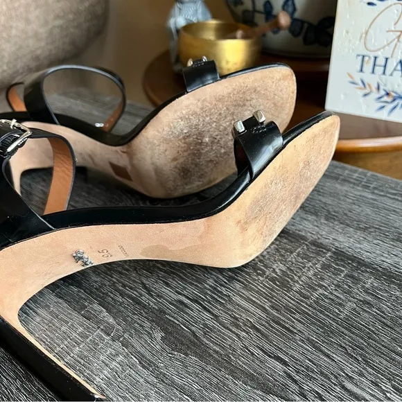 Coach Bonnie Link Strap Black Heels 9.5 $265 Excellent Condition!