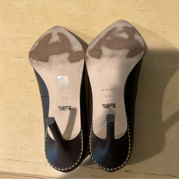 Coach womens waverly bead chain brown pump shoes size 5.5