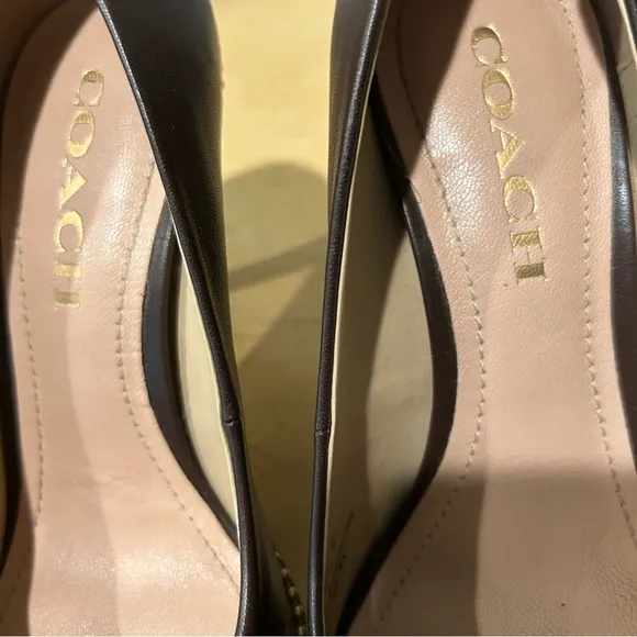 Coach womens waverly bead chain brown pump shoes size 5.5
