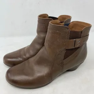 Cobb Hill Laurel Bootie Brown Leather Womens Shoes Size 8